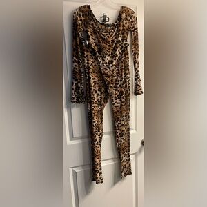 Fashion Nova Leopard Print Jumpsuit